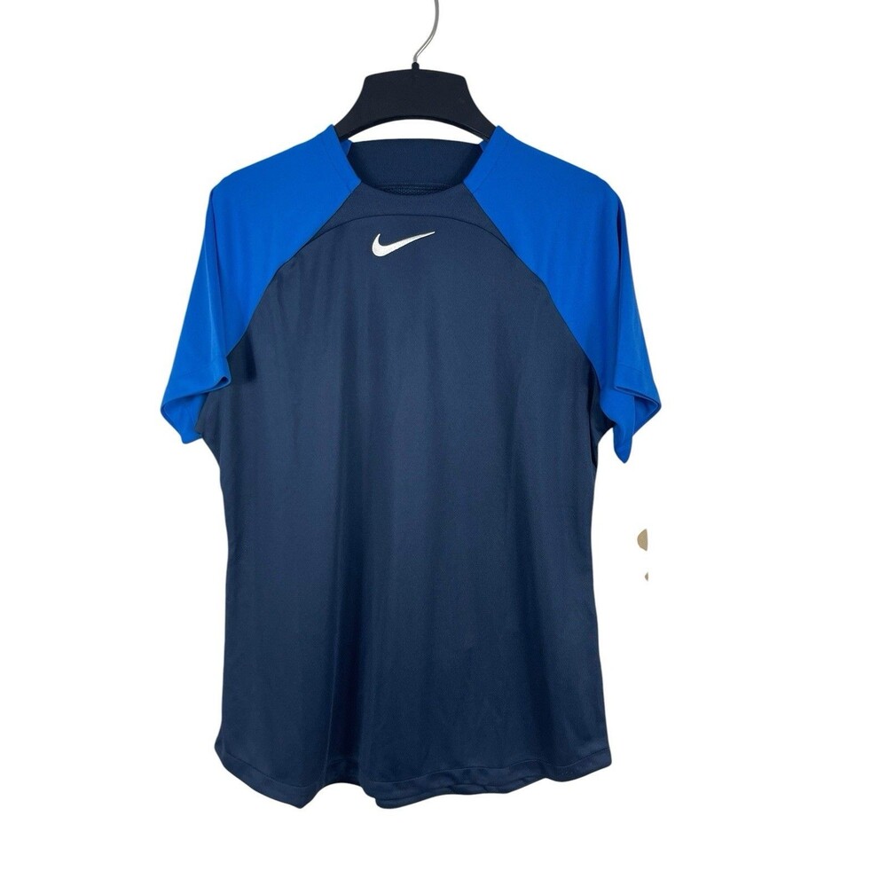 Nike DriFIT Womens L Blue Athletic Shirt Soccer Training Vented Short Sleeve NWT